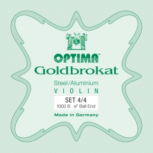 LENZNER-Optima Goldbrokat Set (E Ball End) Medium - Violin 