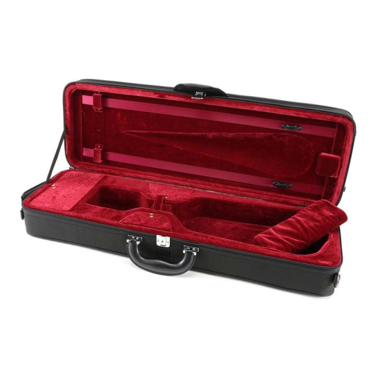 Winter Compact Oblong Violin Case 4/4 black / red