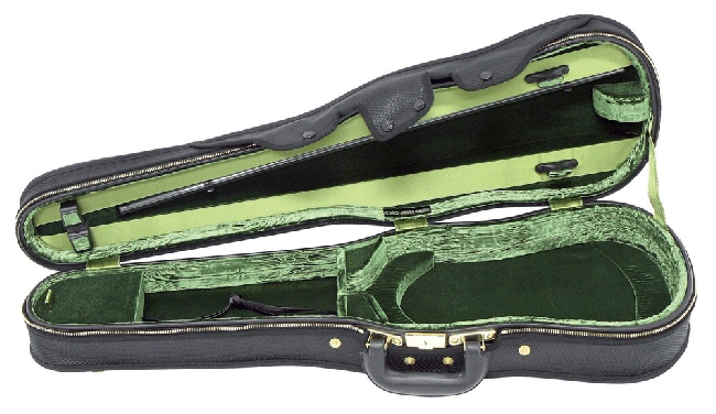 Original Jaeger Prestige Line Violin Case Shaped, Brown/Green 